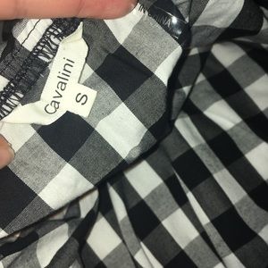 off the shoulder checkerboard top